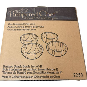 The Pampered Chef Bamboo Snack Bowls Set of 4 One Size Brown